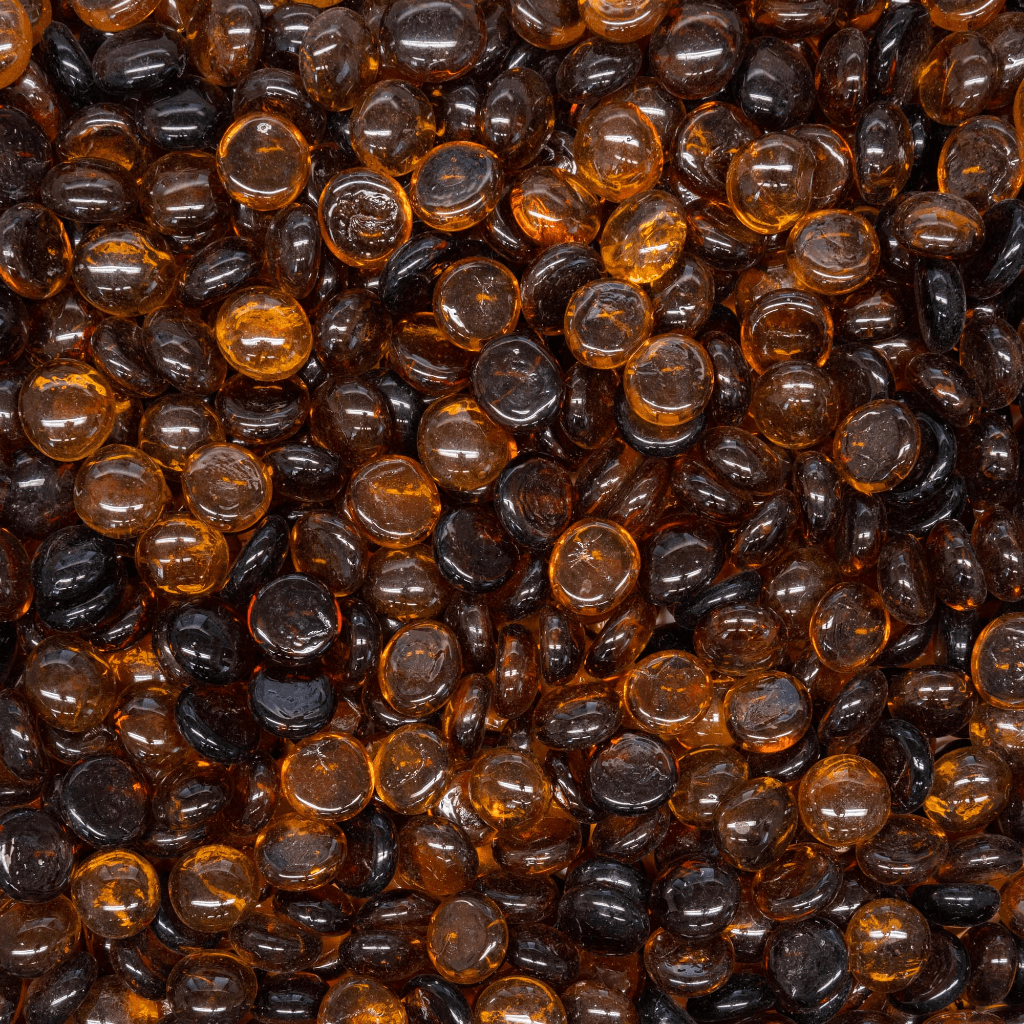 The Outdoor Plus Reflective Fire Glass Pebbles/Gems for Fire Bowl and Pit