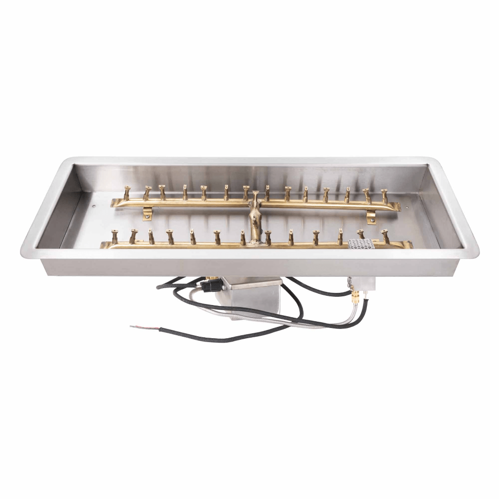 The Outdoor Plus Rectangular Drop-in Pan With Brass 'H' Bullet Burner