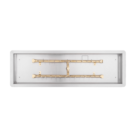 The Outdoor Plus Rectangular Drop-in Pan With Brass 'H' Bullet Burner