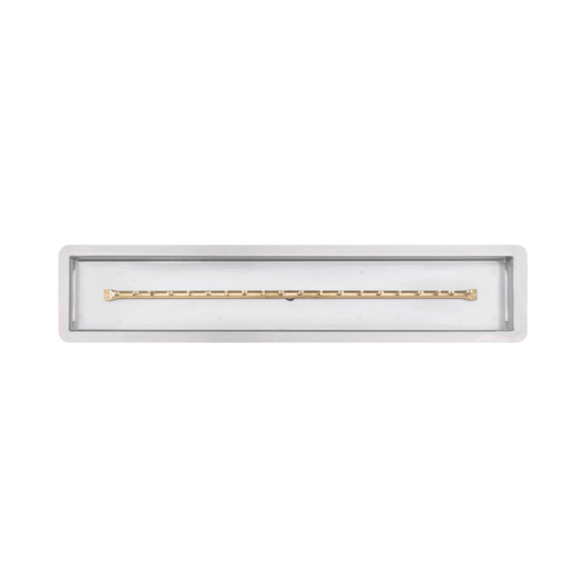 The Outdoor Plus Rectangular Drop-in Pan With Brass Linear Bullet Burner