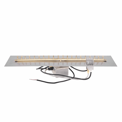 The Outdoor Plus Rectangular Flat Pan With Brass Linear Bullet Burner