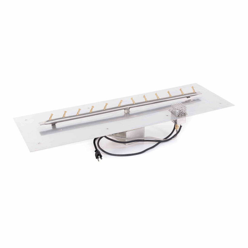 The Outdoor Plus Rectangular Flat Pan With Stainless Steel Linear Bullet Burner