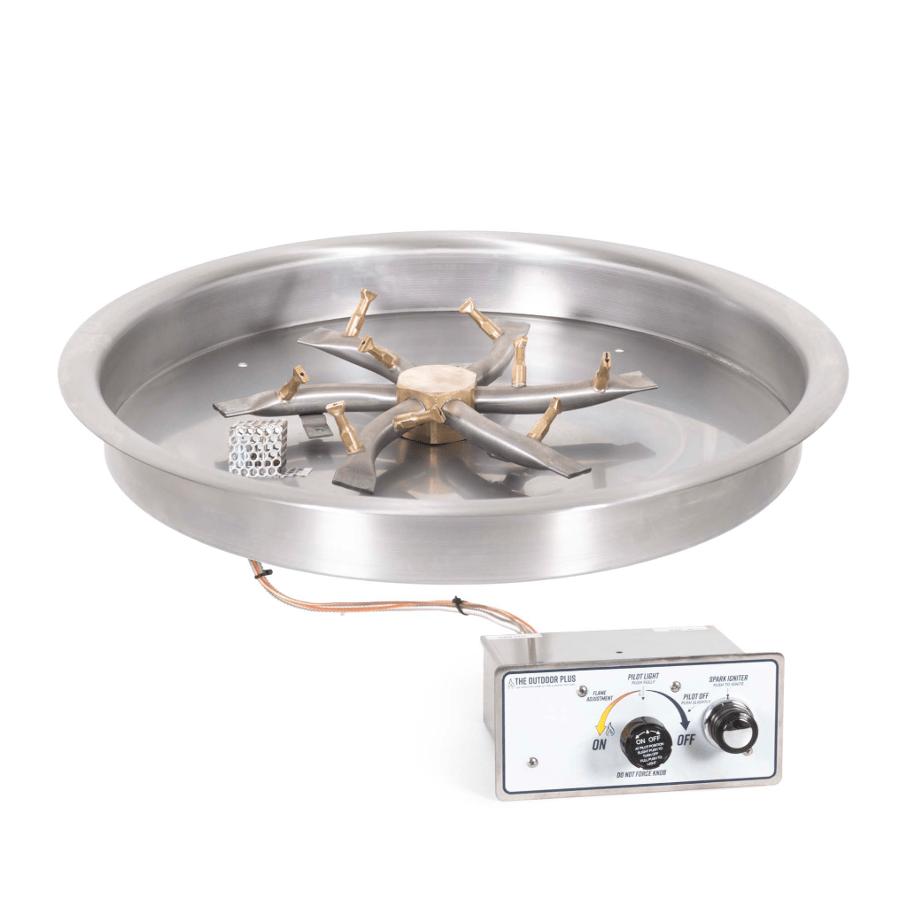 The Outdoor Plus Round Drop-in Pan With Stainless Steel Triple 'S' Bullet Burner