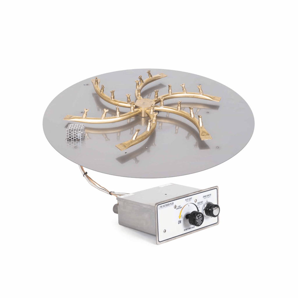 The Outdoor Plus Round Flat Pan With Brass Triple 'S' Bullet Burner