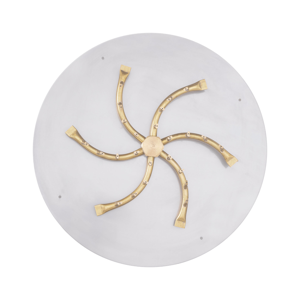 The Outdoor Plus Round Flat Pan With Brass Triple 'S' Bullet Burner