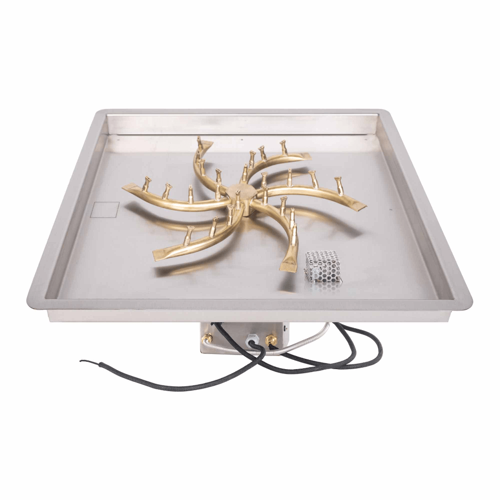 The Outdoor Plus Square Drop-in Pan With Brass Triple 'S' Bullet Burner