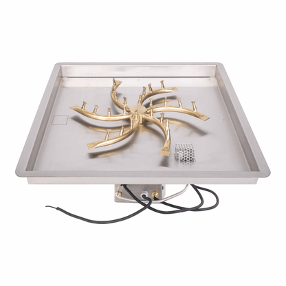 The Outdoor Plus Square Drop-in Pan With Brass Triple 'S' Bullet Burner