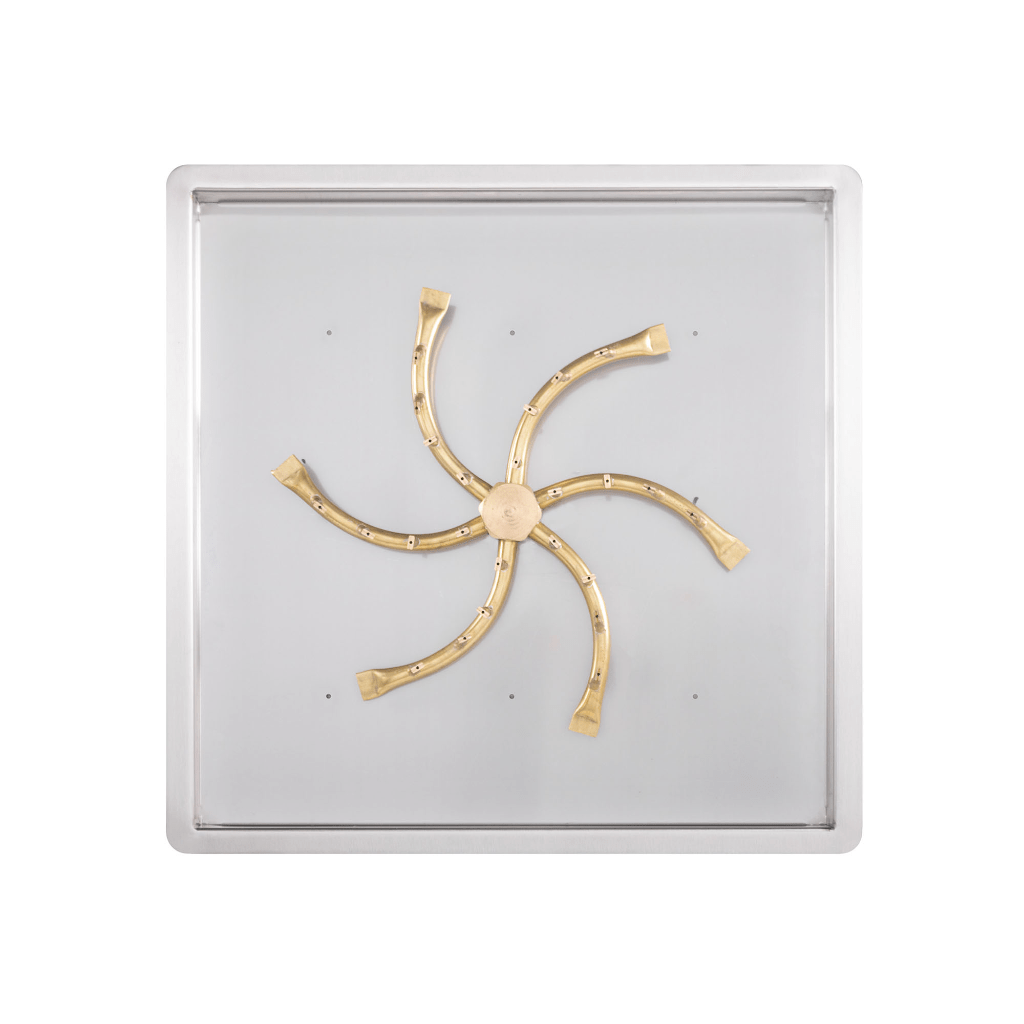 The Outdoor Plus Square Drop-in Pan With Brass Triple 'S' Bullet Burner