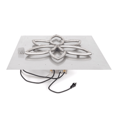 The Outdoor Plus Square Flat Pan With Stainless Steel Lotus Burner