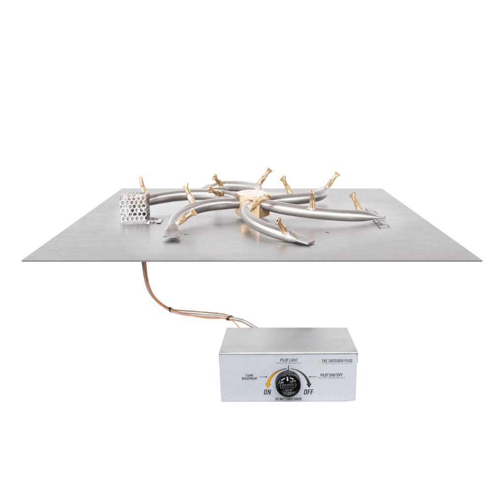 The Outdoor Plus Square Flat Pan With Stainless Steel Triple 'S' Bullet Burner