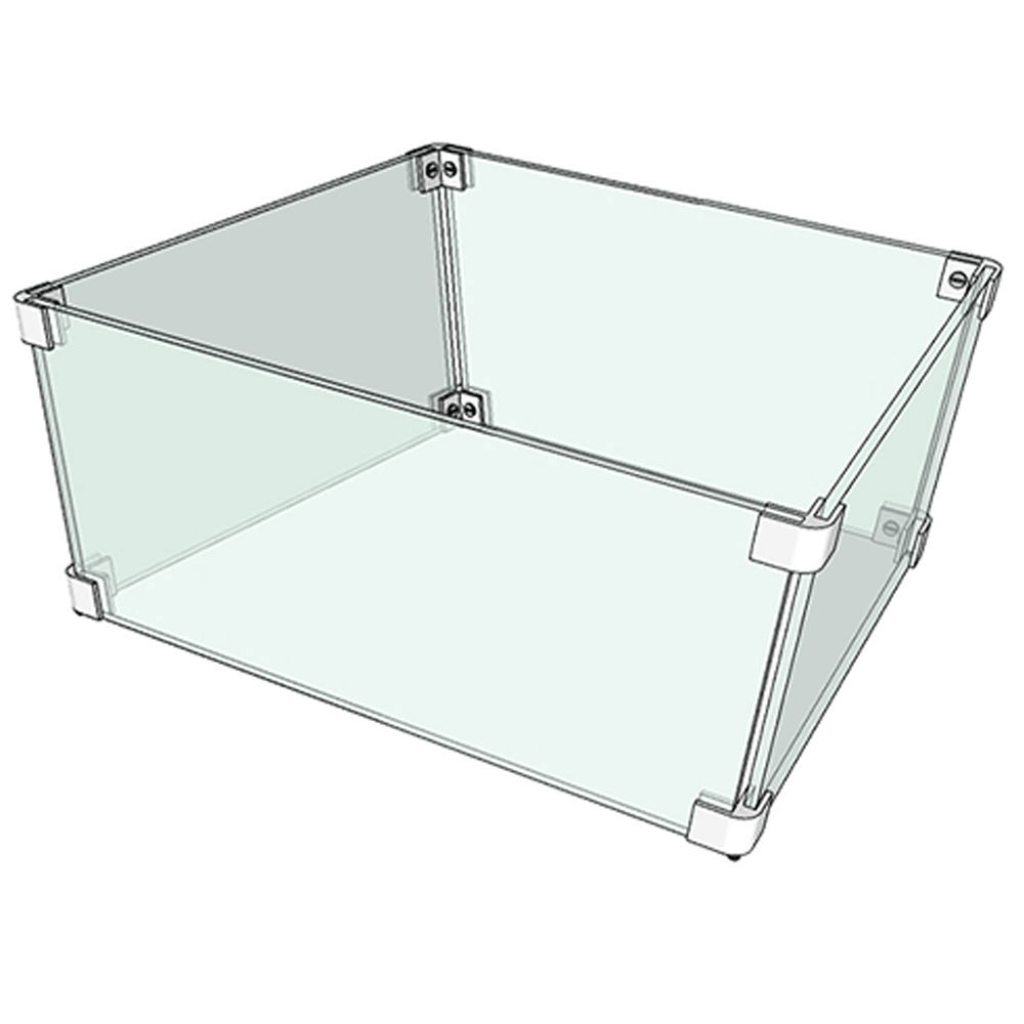 The Outdoor Plus Square Tempered Glass Wind Guard