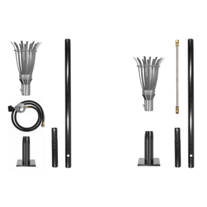 The Outdoor Plus Stainless Steel Original TOP Torch & Post Complete Kit