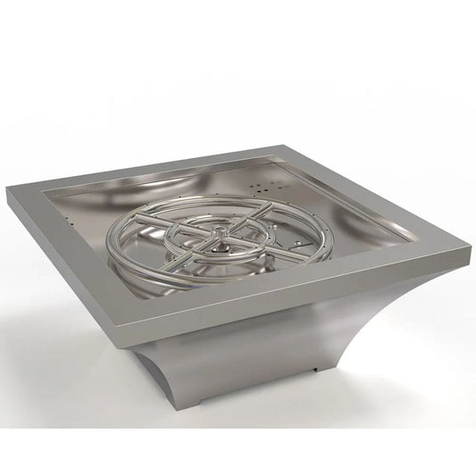 TrueFlame 18" Stainless Steel Lume Series Square High Rise Propane Fire Bowl