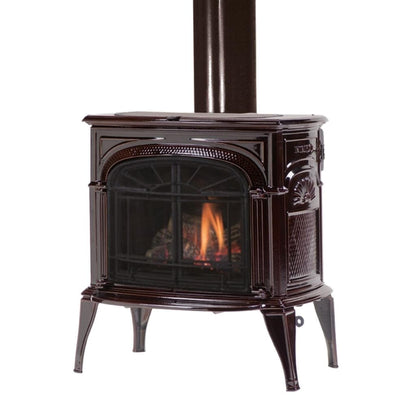 Vermont Castings Intrepid 21" Bordeaux Enamel Direct Vent Propane Gas Stove With IntelliFire Touch Ignition System