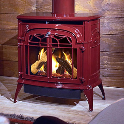 Vermont Castings Radiance 31" Majolica Brown Direct Vent Propane Gas Stove With IntelliFire Touch Ignition System