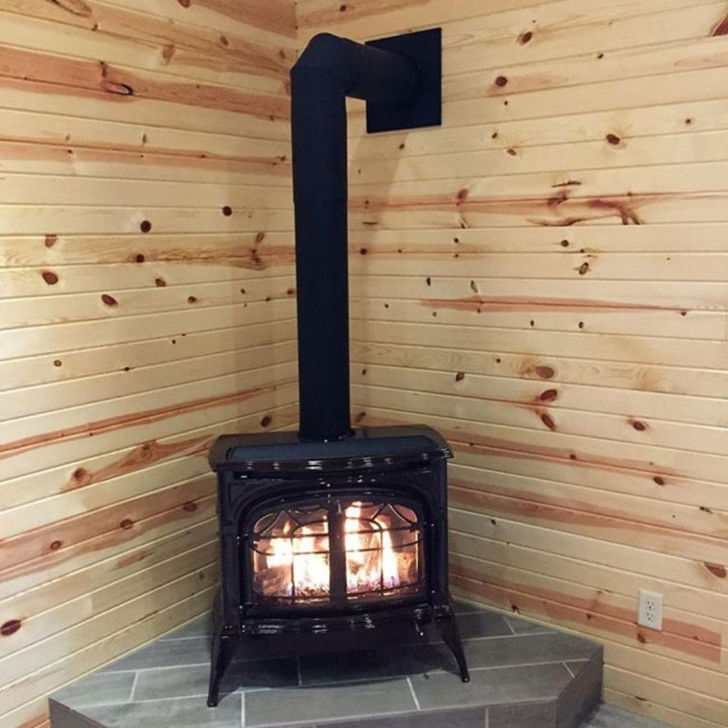 Vermont Castings Radiance 31" Majolica Brown Direct Vent Propane Gas Stove With IntelliFire Touch Ignition System