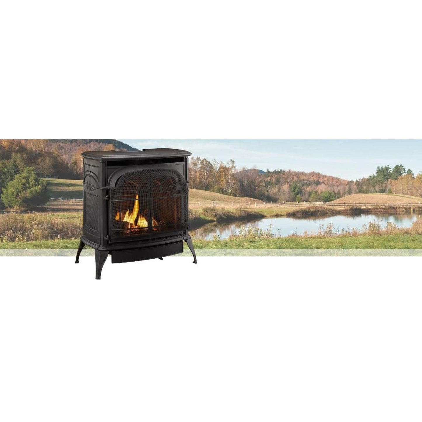 Vermont Castings Stardance 25" Majolica Brown Direct Vent Propane Gas Stove