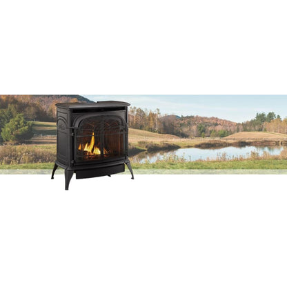 Vermont Castings Stardance 25" Majolica Brown Direct Vent Propane Gas Stove With IntelliFire Touch Ignition System