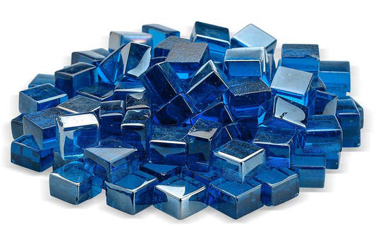 Warming Trends 1/2" Pacific Blue Luster Fire Glass Cubes (60lb)