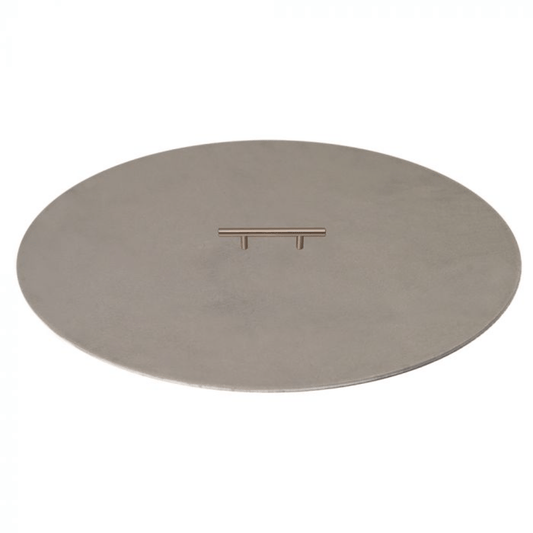Warming Trends 26" Circular Brushed Aluminum Fire Pit Cover With 1 Handle for 24" Opening