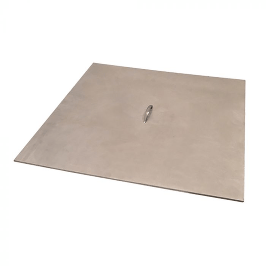 Warming Trends 26" Square Brushed Aluminum Fire Pit Cover With 1 Handle for 24" Opening