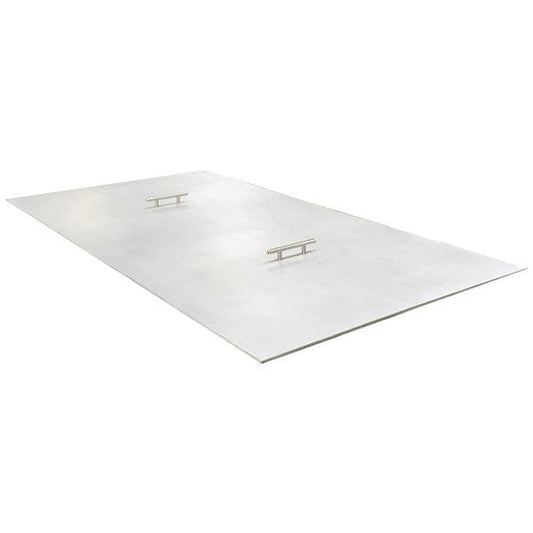 Warming Trends 36" - 42" x 13" - 18" Rectangular Range Brushed Aluminum Fire Pit Cover With Handle