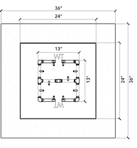 Warming Trends 36" Square Ready-To-Finish Kit With U140 Crossfire Brass Burner