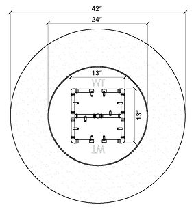 Warming Trends 42" Circular Ready-To-Finish Kit With U140 Crossfire Brass Burner