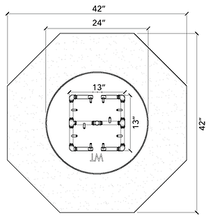 Warming Trends 42" Octagonal Ready-To-Finish Kit With U140 Crossfire Brass Burner