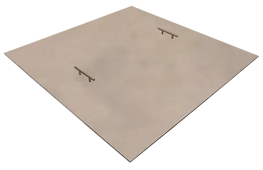 Warming Trends 50" Square Brushed Aluminum Fire Pit Cover With 2 Handles for 48" Opening