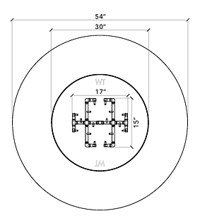 Warming Trends 54" Circular Ready-To-Finish Kit With U180 Crossfire Brass Burner