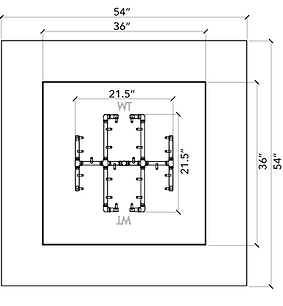 Warming Trends 54" Square Ready-To-Finish Kit With U300 Crossfire Brass Burner
