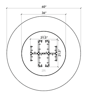 Warming Trends 60" Circular Ready-To-Finish Kit With U240 Crossfire Brass Burner