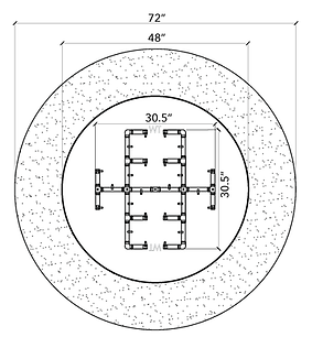 Warming Trends 72" Circular Ready-To-Finish Kit With U360 Crossfire Brass Burner