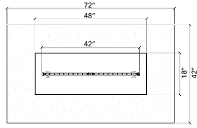 Warming Trends 72" Rectangular Ready-To-Finish Kit With UL210 Linear Crossfire Brass Burner