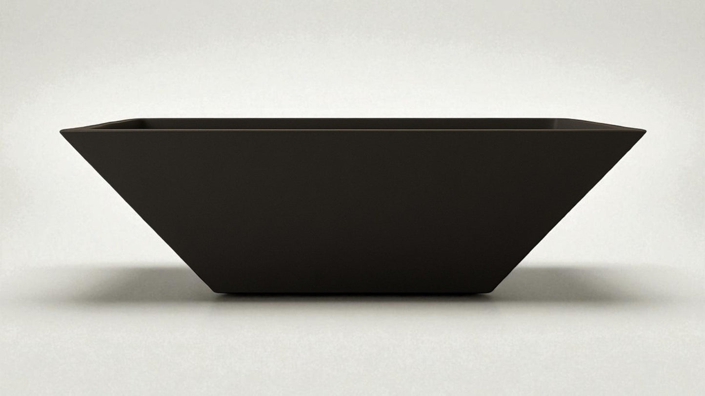 Warming Trends AON 31" Black Finish Glass Fiber Reinforced Concrete Square Ember Medium Wok With U100 Crossfire Brass Burner and 24" Square Plate