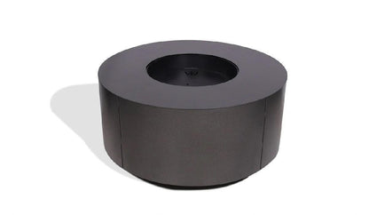 Warming Trends AON 36" Black Powder-Coated Steel Circular Natural Gas Fire Table With Mercury Ignition and U100 CrossFire Brass Burner