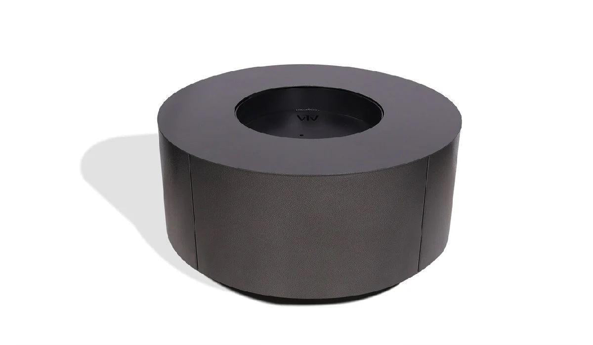 Warming Trends AON 36" Black Powder-Coated Steel Circular Natural Gas Fire Table With Push Button Ignition and U100 CrossFire Brass Burner