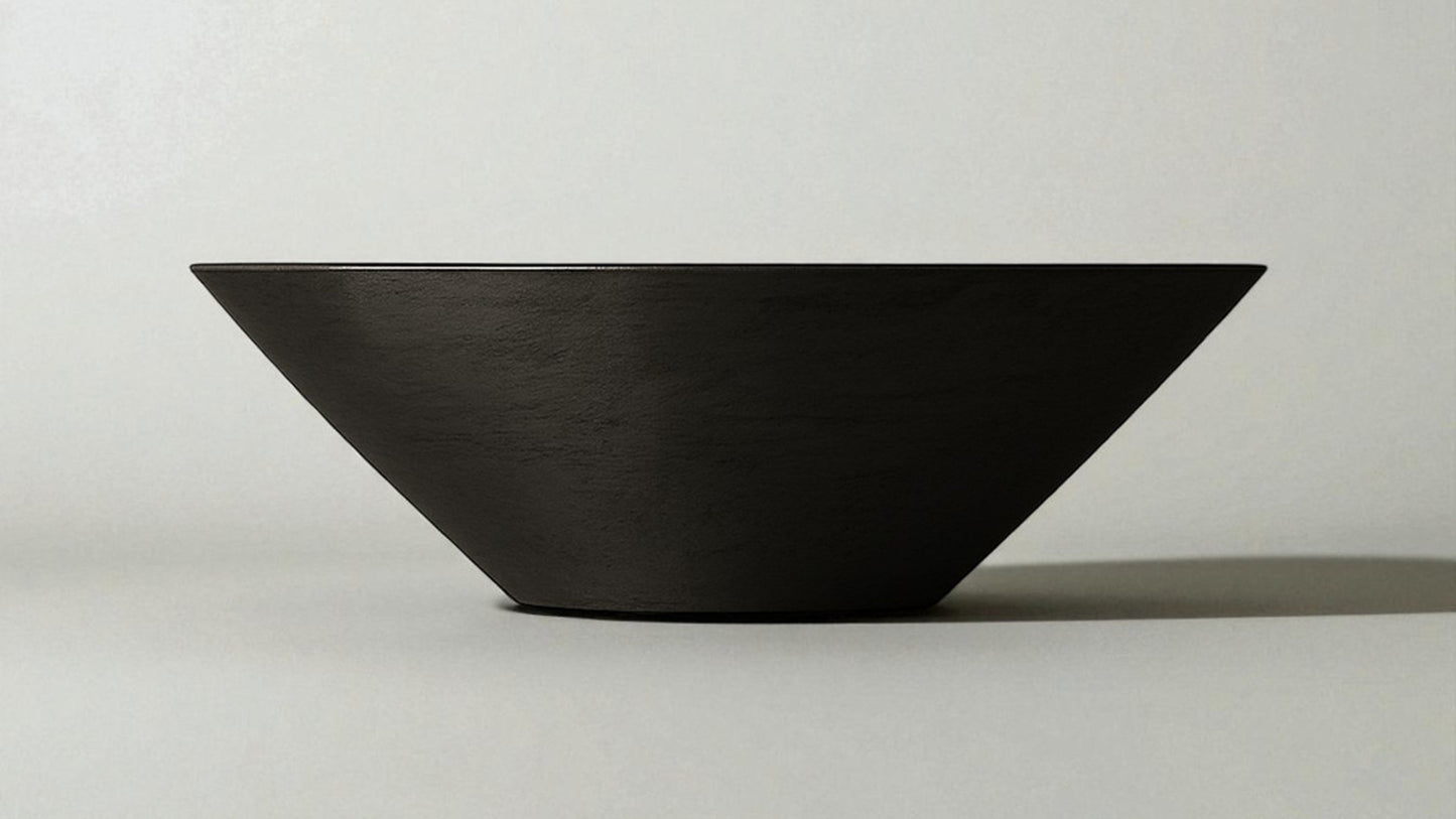 Warming Trends AON 38" Black Finish Glass Fiber Reinforced Concrete Round Halo Large Wok With U140 Crossfire Brass Burner and 31" Circular Plate