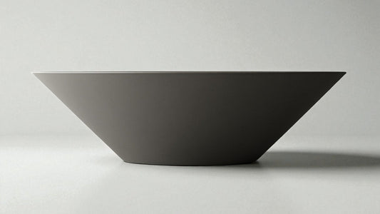 Warming Trends AON 38" Charcoal Finish Glass Fiber Reinforced Concrete Round Halo Large Wok With U140 Crossfire Brass Burner and 31" Circular Plate