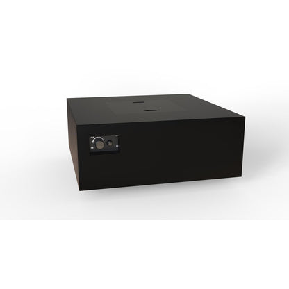 Warming Trends AON 40" Black Powder-Coated Steel Square Liquid Propane Fire Table With Push Button Ignition and U140 CrossFire Brass Burner