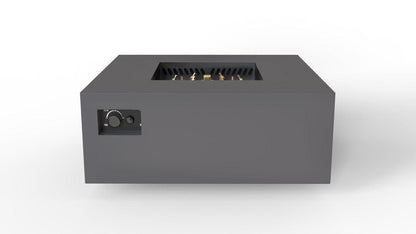 Warming Trends AON 40" Charcoal Powder-Coated Steel Square Liquid Propane Fire Table With Platinum Ignition and U140 CrossFire Brass Burner