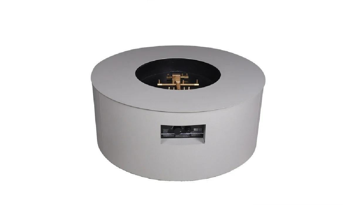 Warming Trends AON 42" Sand Pebble Powder-Coated Steel Circular Natural Gas Fire Table With Mercury Ignition and U140 CrossFire Brass Burner