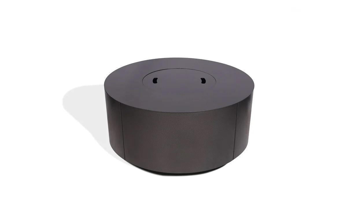 Warming Trends AON 48" Black Powder-Coated Steel Circular Natural Gas Fire Table With Mercury Ignition and U180 CrossFire Brass Burner