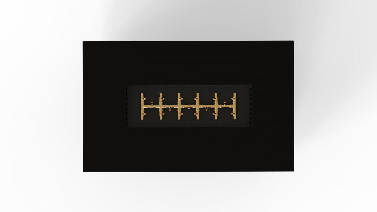 Warming Trends AON 48" Black Powder-Coated Steel Rectangular Liquid Propane Fire Table With Mercury Ignition and UT170 CrossFire Brass Burner