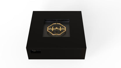 Warming Trends AON 48" Black Powder-Coated Steel Square Liquid Propane Fire Table With Platinum Ignition and U180 CrossFire Brass Burner
