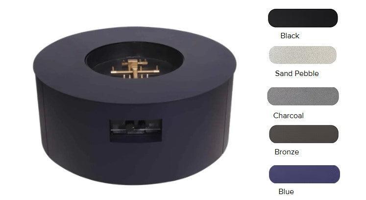 Warming Trends AON 48" Bronze Powder-Coated Steel Circular Liquid Propane Fire Table With Mercury Ignition and U180 CrossFire Brass Burner