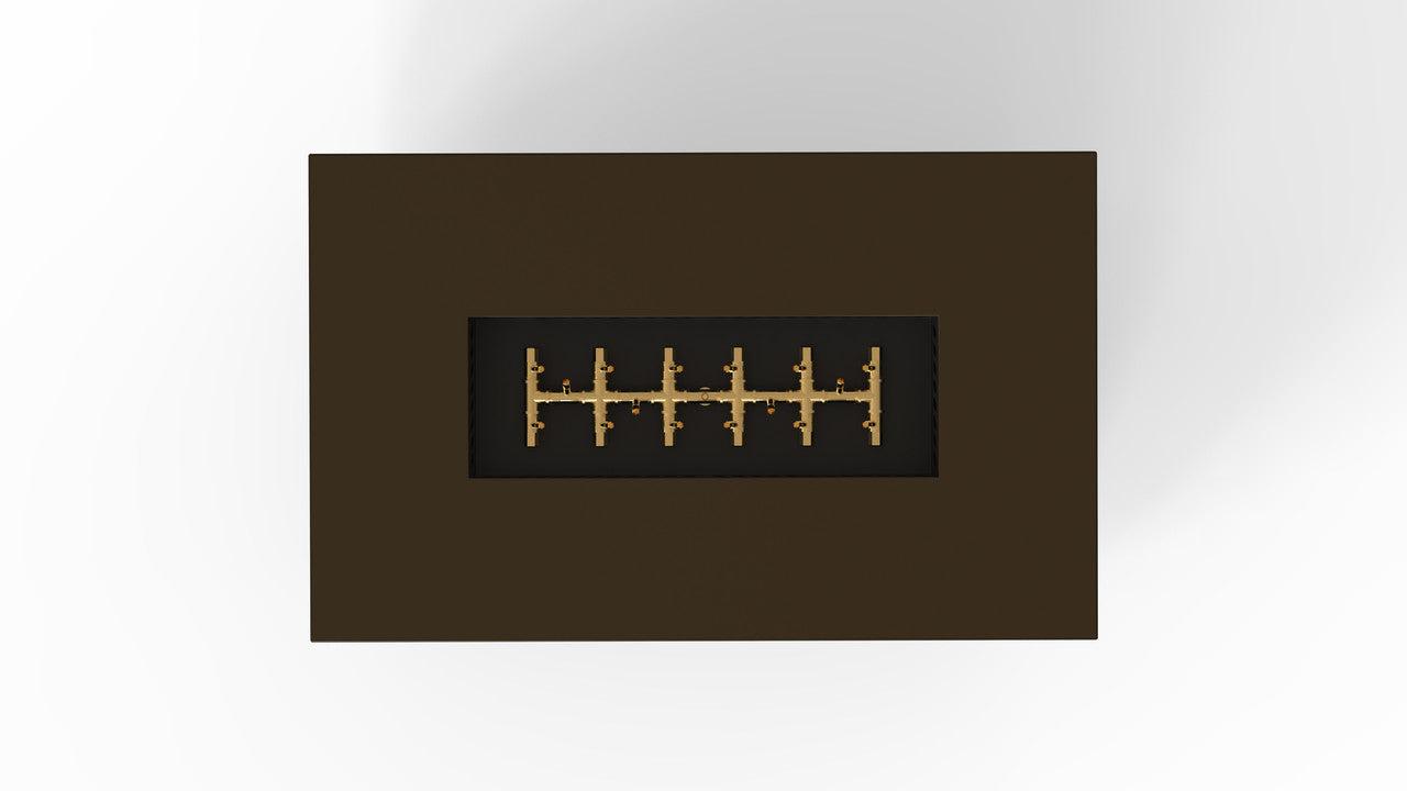 Warming Trends AON 48" Bronze Powder-Coated Steel Rectangular Liquid Propane Fire Table With Push Button Ignition and UT170 CrossFire Brass Burner