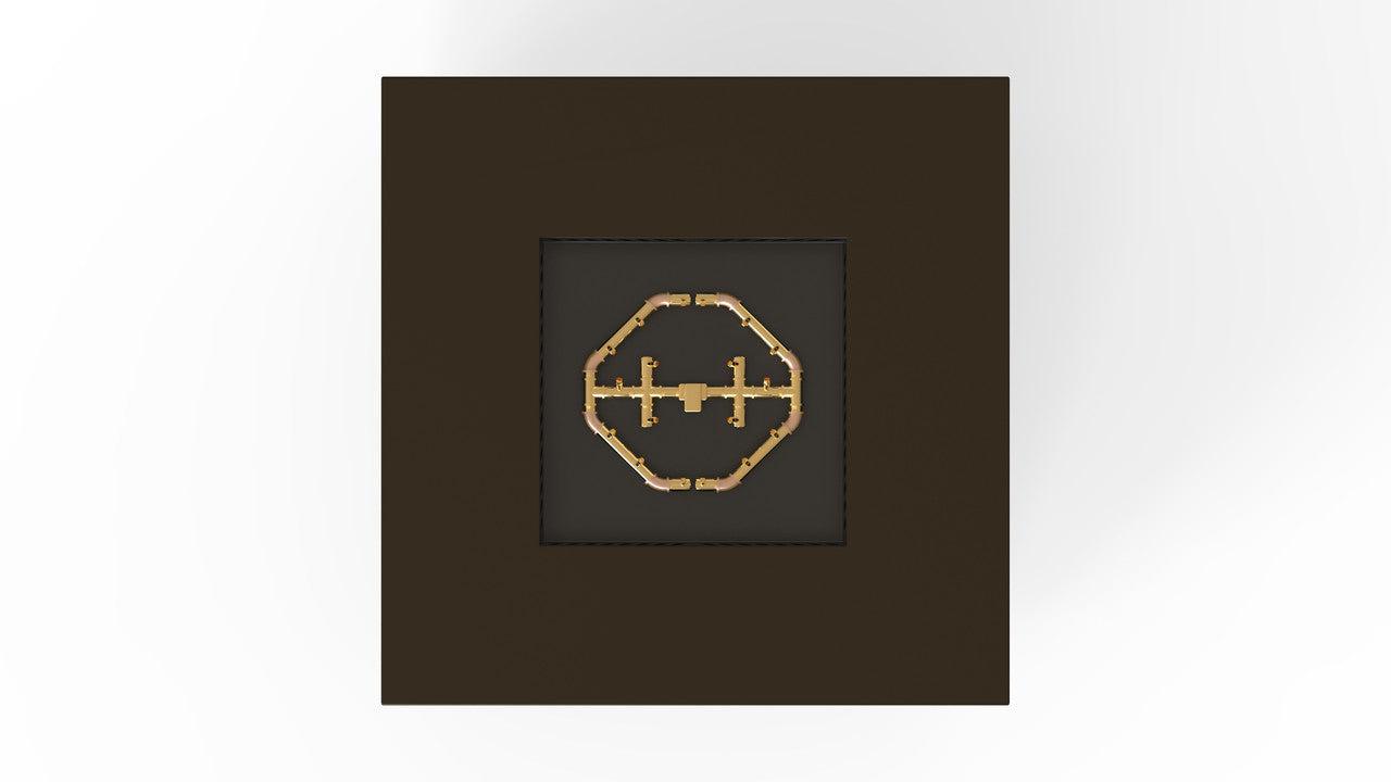 Warming Trends AON 48" Bronze Powder-Coated Steel Square Natural Gas Fire Table With Push Button Ignition and U180 CrossFire Brass Burner