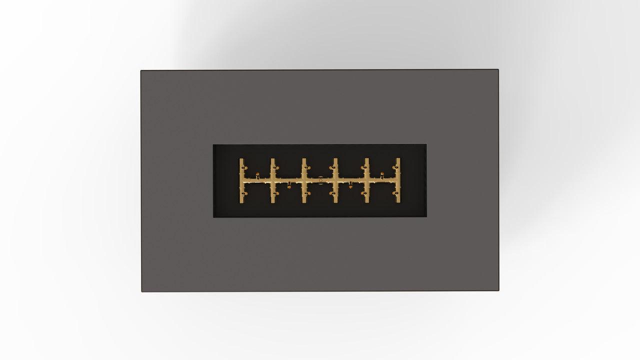 Warming Trends AON 48" Charcoal Powder-Coated Steel Rectangular Liquid Propane Fire Table With Platinum Ignition and UT170 CrossFire Brass Burner